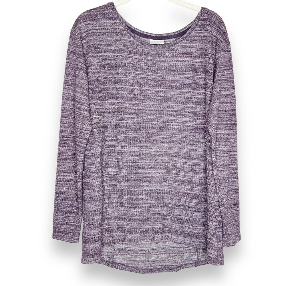 Columbia Long Sleeve Marled Purple Pullover Size Large